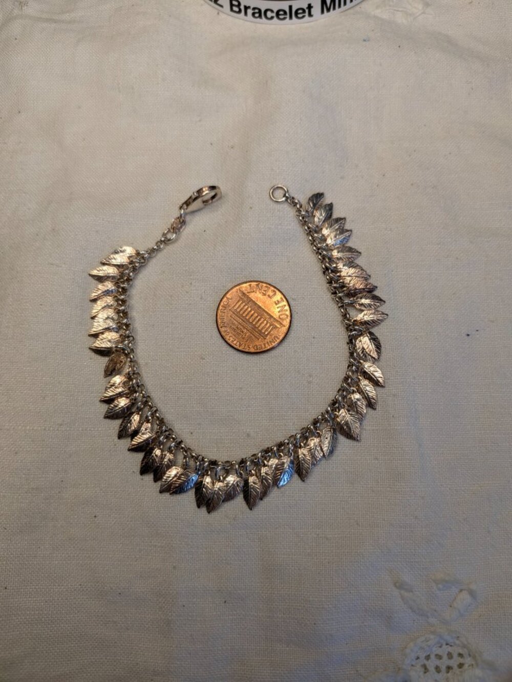 Vintage Italian Gold Vermeil Sterling Silver Leaf Fringe Bracelet – 7.5"